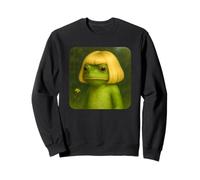 Funny Frog with a Bob Haircut Blond Frog Meme Wig Felpa