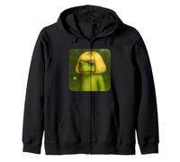 Funny Frog with a Bob Haircut Blond Frog Meme Wig Felpa con Cappuccio