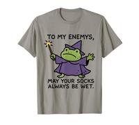 Funny Frog Wizard Meme Cute Wet Socks Sarcastic Humor Maglietta