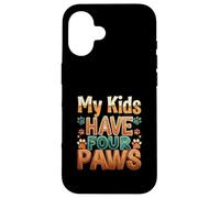 Funny Fur Parent Four Paws Animal Lover Design Custodia per iPhone 16