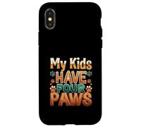 Funny Fur Parent Four Paws Animal Lover Design Custodia per iPhone X/XS