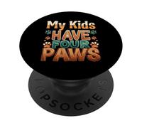 Funny Fur Parent Four Paws Animal Lover Design PopSockets PopGrip Adesivo