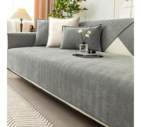 Funny Fuzzy Couch Cover, Copridivano for Cani, Copridivano Protettore for Mobili in Tessuto di Ciniglia A Spina di Pesce, Copridivano Antiscivolo (Color : Gray, Size : 90 * 180cm)