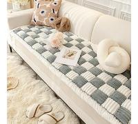 Funny Fuzzy Couch Cover Sofa Cover Garden Chic Cotton Protective Couch Cover Cream-Coloured Large Plaid Square Pet Mat Home Living Room Sofa Decor(Blue,60 * 160cm)