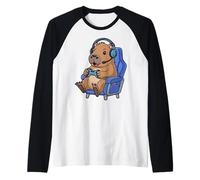Funny Gamer Capybara Gaming Video Game Enthusiast Boys Kids Maglia con Maniche Raglan