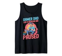 Funny Gamer Dad Like a Regular Dad but Paused Canotta
