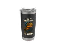Funny Gamer T-Rex Non posso essere adulto ora sto giocando a Cute Dinosaur Bicchiere termico in acciaio inox doppia parete