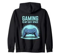 Funny Gaming Is Safe Space Mode Pixel Art Felpa con Cappuccio