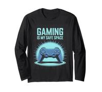 Funny Gaming Is Safe Space Mode Pixel Art Maglia a Manica