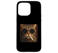 Funny Gangster Cat Meme Smoking And Wearing Sunglasses Custodia per iPhone 15 Pro Max
