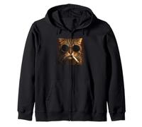 Funny Gangster Cat Meme Smoking And Wearing Sunglasses Felpa con Cappuccio