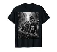 Funny Gangster Cats Black & White Street Crew Numero 67 Meme Maglietta