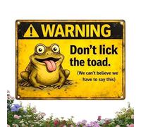 Funny Garden Signs, Dont Lick Toad Yard Decor, Outdoor Decorative Plaques with Humorous Text, Weather Resistant Lawn Ornament, Patio Accesory with Charming Style, Garden Decor for Front Backyard Porch