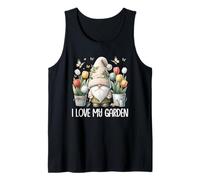 Funny Gardener Gnome Floral Tulip Flower I Love My Garden Canotta