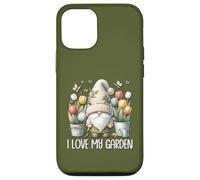Funny Gardener Gnome Floral Tulip Flower I Love My Garden Custodia per iPhone 12/12 Pro