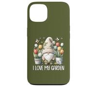 Funny Gardener Gnome Floral Tulip Flower I Love My Garden Custodia per iPhone 13