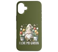 Funny Gardener Gnome Floral Tulip Flower I Love My Garden Custodia per iPhone 16 Plus