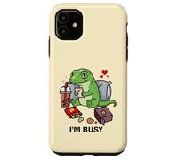 Funny Gecko Im Busy Boba Tea Snacks Zoo Ragazzi Ragazze Bambini Custodia per iPhone 11