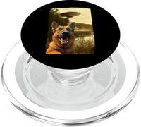 Funny German Shepherd Dog UFO Encounter Dog Selfie Aliens PopSockets PopGrip per MagSafe