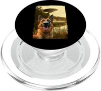 Funny German Shepherd Dog UFO Encounter Dog Selfie Aliens PopSockets PopGrip per MagSafe