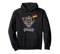Funny Germany Raccoon with German Dish And Outfit Felpa con Cappuccio