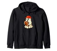 Funny Ghost Football Player Halloween Football Trainer Coach Felpa con Cappuccio