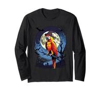 Funny Ghost Parrot Witch Lovers Spooky Halloween Costume Maglia a Manica