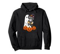 Funny Ghost Racoon Pumpkin Halloween Children's Uomo Donna Felpa con Cappuccio