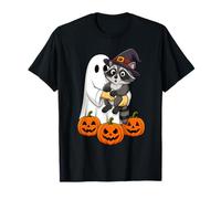 Funny Ghost Racoon Pumpkin Halloween Children's Uomo Donna Maglietta