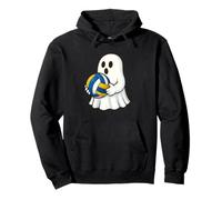 Funny Ghost Volleyball Player Halloween Volleyball Coach Felpa con Cappuccio