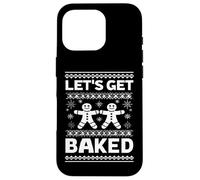 Funny Gingerbread Let's Get Baked Holiday Party Design Style Custodia per iPhone 16 Pro