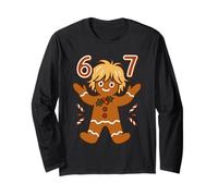 Funny Gingerbread Six Seven 67 Natale Ragazzi Ragazze Bambini Maglia a Manica