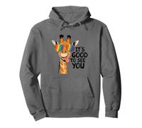 Funny Giraffe It's Good To See You Arcobaleno Felpa con Cappuccio