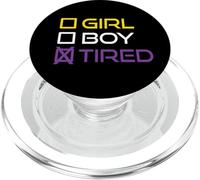Funny Girl Boy Tired Nonbinary Pride Quote Non-Binary Flag PopSockets PopGrip per MagSafe