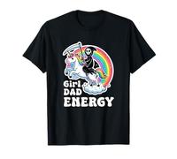 Funny Girl Dad Energy Retro Unicorno Tristo Mietitore Maglietta