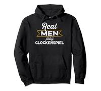 Funny Glockenspiel Lover Real Men Play Glockenspiel Felpa con Cappuccio