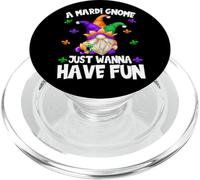 Funny Gnome For Men Women Who Just Wanna Have Fun Mardi Gras PopSockets PopGrip per MagSafe