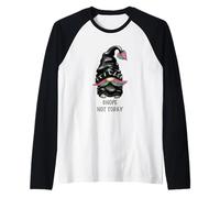 Funny GNOME Pun for Men Punk Rock Biker Gnope Not Today Maglia con Maniche Raglan