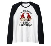 Funny Gnomes for Wine Lover I`m Dreaming of A Wine Christmas Maglia con Maniche Raglan