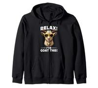 Funny Goat Farming Farmer Joke Goat Pun Relax I've Goat This Felpa con Cappuccio