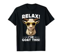 Funny Goat Farming Farmer Joke Goat Pun Relax I've Goat This Maglietta