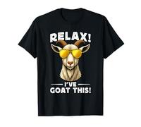 Funny Goat Farming Farmer Joke Goat Pun Relax I've Goat This Maglietta