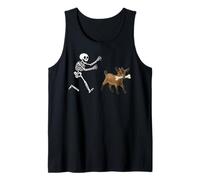 Funny Goat Running Skeleton Halloween Canotta