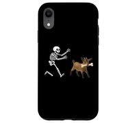 funny goat running Skeleton halloween Custodia per iPhone XR