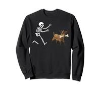 Funny Goat Running Skeleton Halloween Felpa