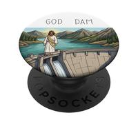 Funny God Rebus Design. Sarcastic Religion PopSockets PopGrip Adesivo