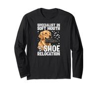 Funny Golden Retriever Soft Mouth Shoe Relocation Dog Maglia a Manica