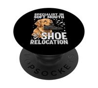 Funny Golden Retriever Soft Mouth Shoe Relocation Dog PopSockets PopGrip Adesivo