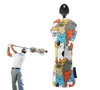 Funny Golf Head Covers, Cat Cartoon Driver Headcover in PU Fabric, Waterproof & Functional Club Covers, Stylish Accessories for Men and Women, Ideal for Protecting Clubs