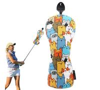 Funny Golf Head Covers, Cat Cartoon Driver Headcover in PU Fabric, Waterproof & Functional Club Covers, Stylish Accessories for Men and Women, Ideal for Protecting Clubs